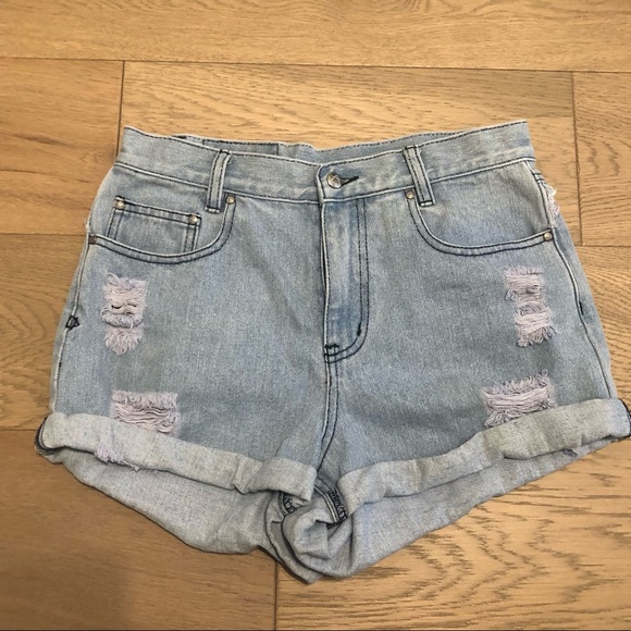 Somedays Lovin Denim Jean Shorts Cuffed Sz 27